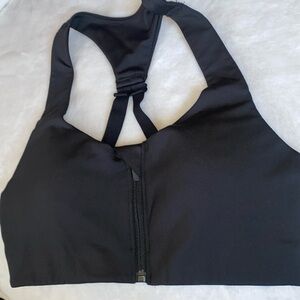 New Balance Power X Front Zip Up High Impact Black Sports Bra Medium